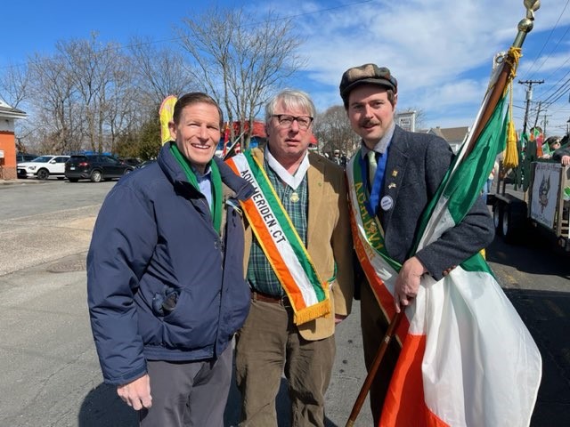 Blumenthal attended St. Patrick’s Day events in Meriden and with the Knights of St. Patrick. 